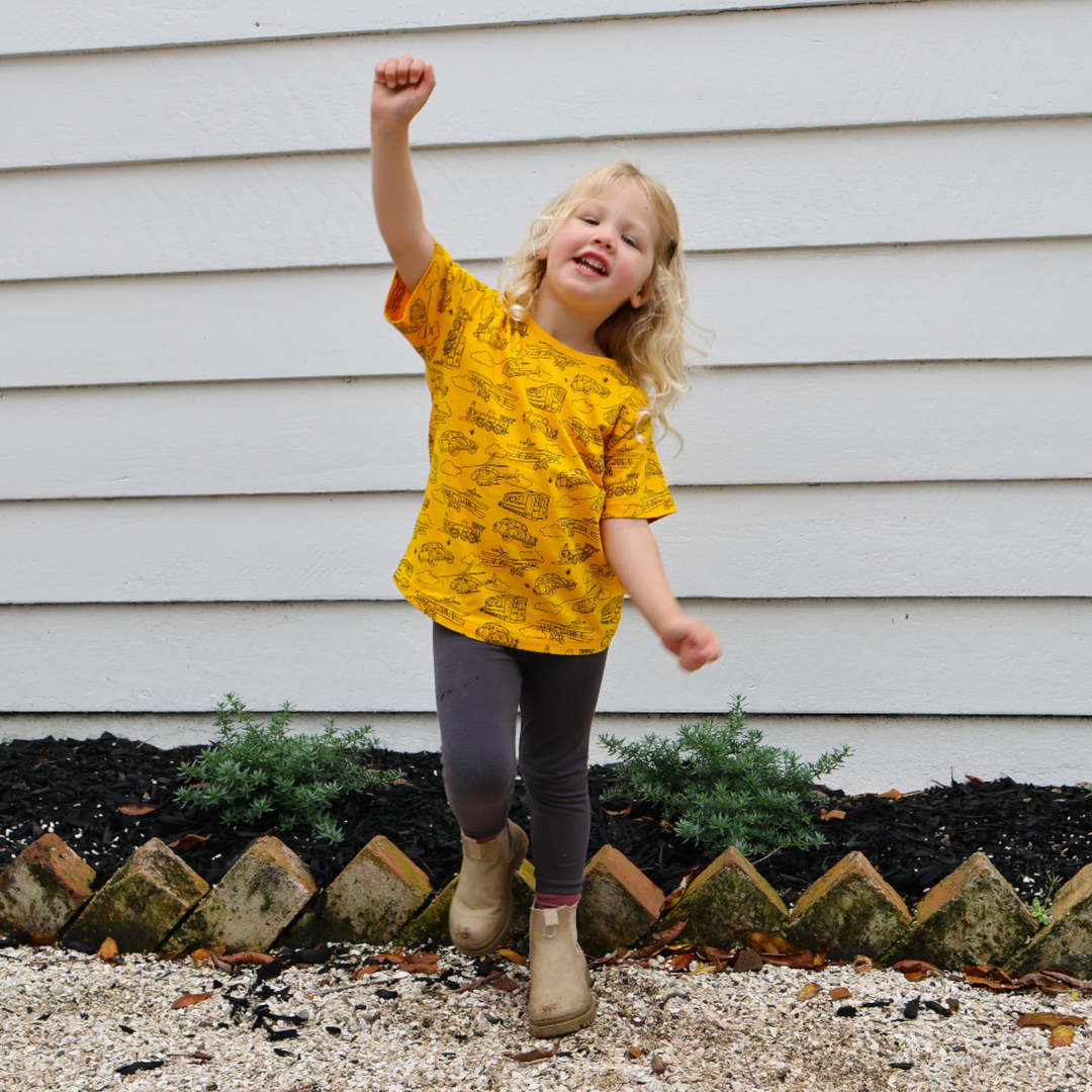 Little Yellow Bird Tshirt - Kids Gold