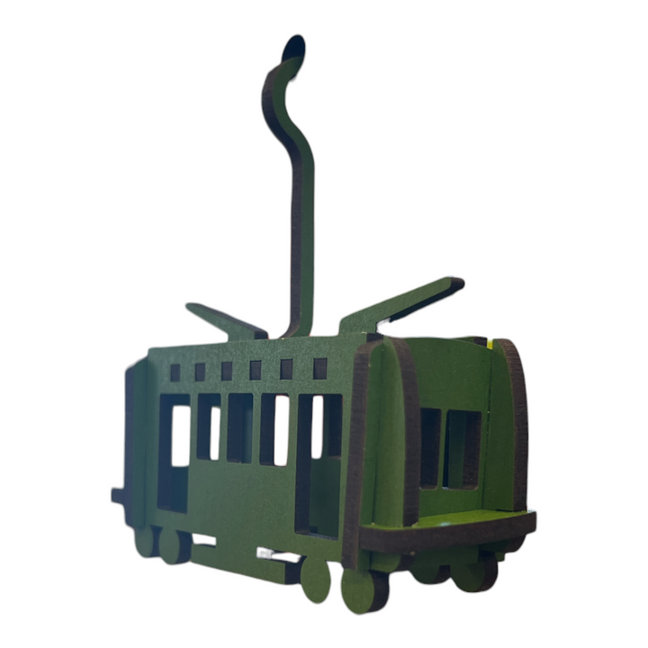 Wooden Hanging Ornament - Tram
