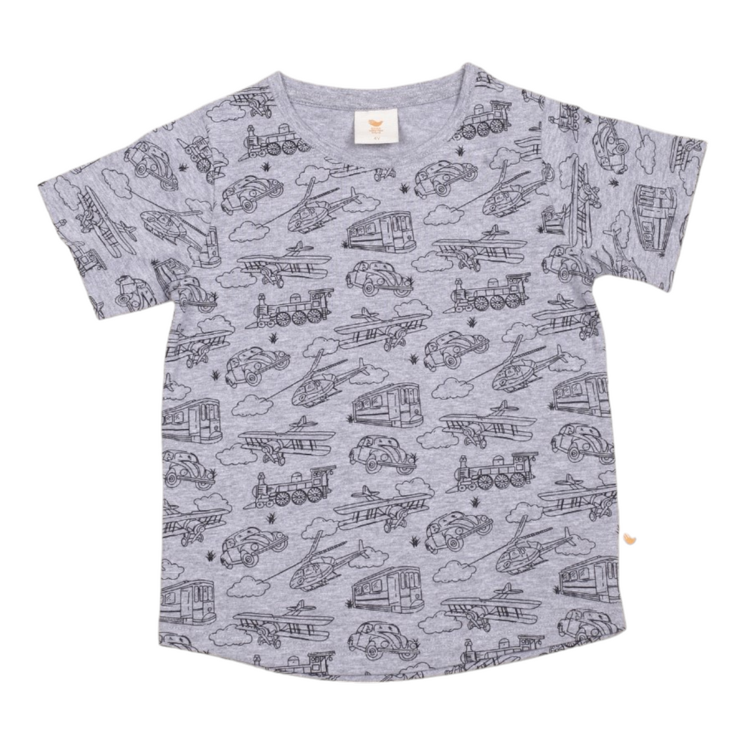 Little Yellow Bird Tshirt - Kids Grey