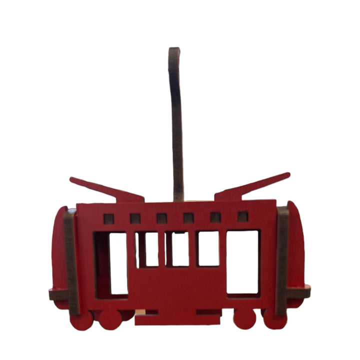 Wooden Hanging Ornament - Tram