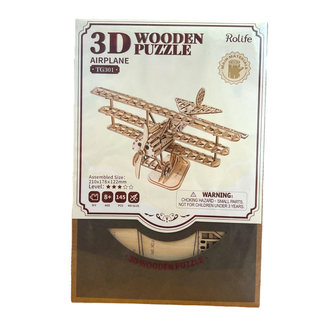 3D Wooden Plane Puzzle