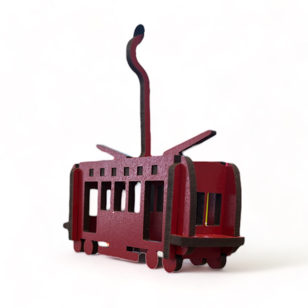 Wooden Hanging Ornament - Tram