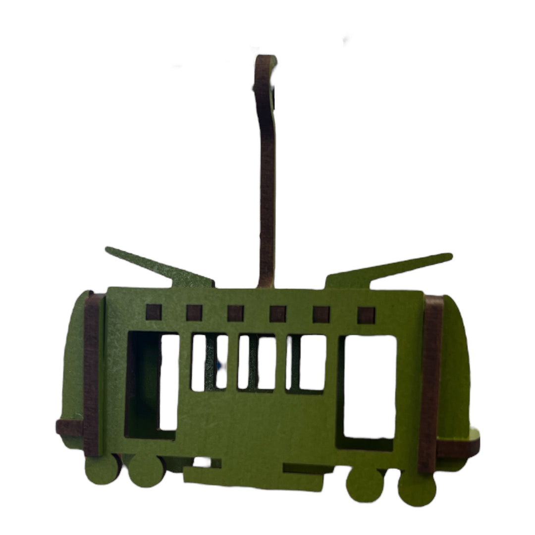 Wooden Hanging Ornament - Tram