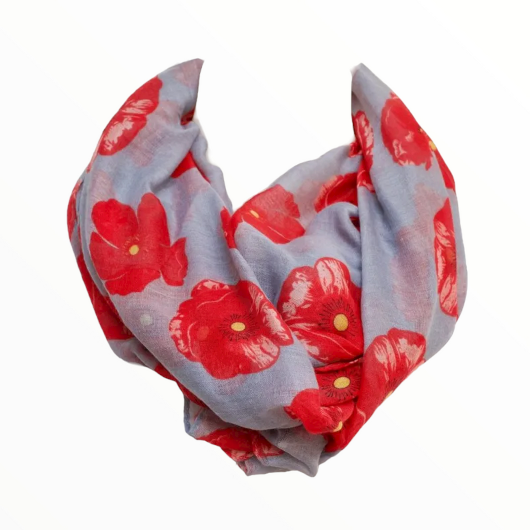 Grey Poppy Scarf