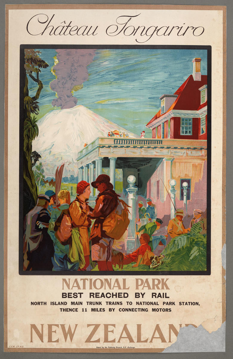 Chateau Tongariro National Park A4 Vintage Print
