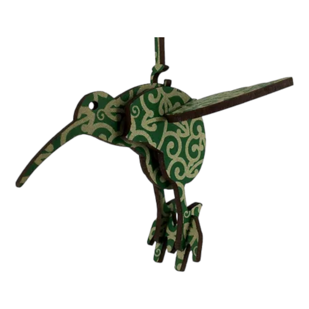 Wooden Hanging Ornament - Flying Kiwi