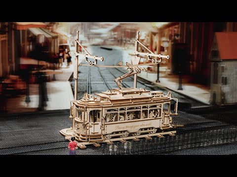 3D Wooden Classic City Tram Model