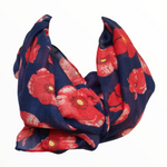 Navy Poppy Scarf