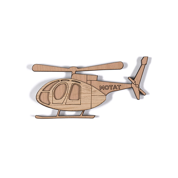 Wooden Helicopter Magnet